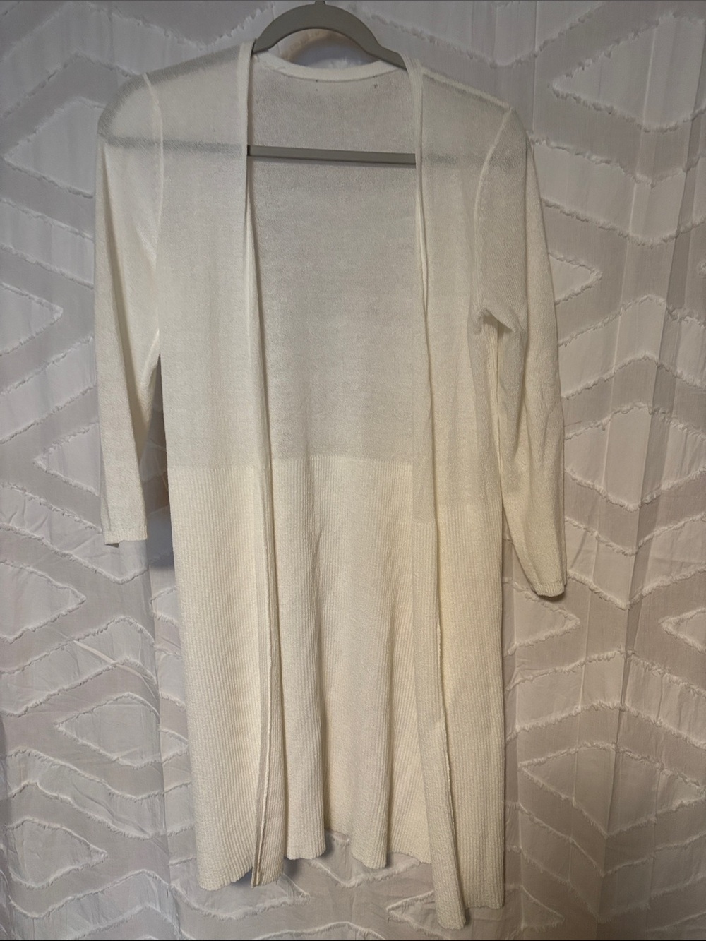 Open-Front Lightweight Cream Cardigan